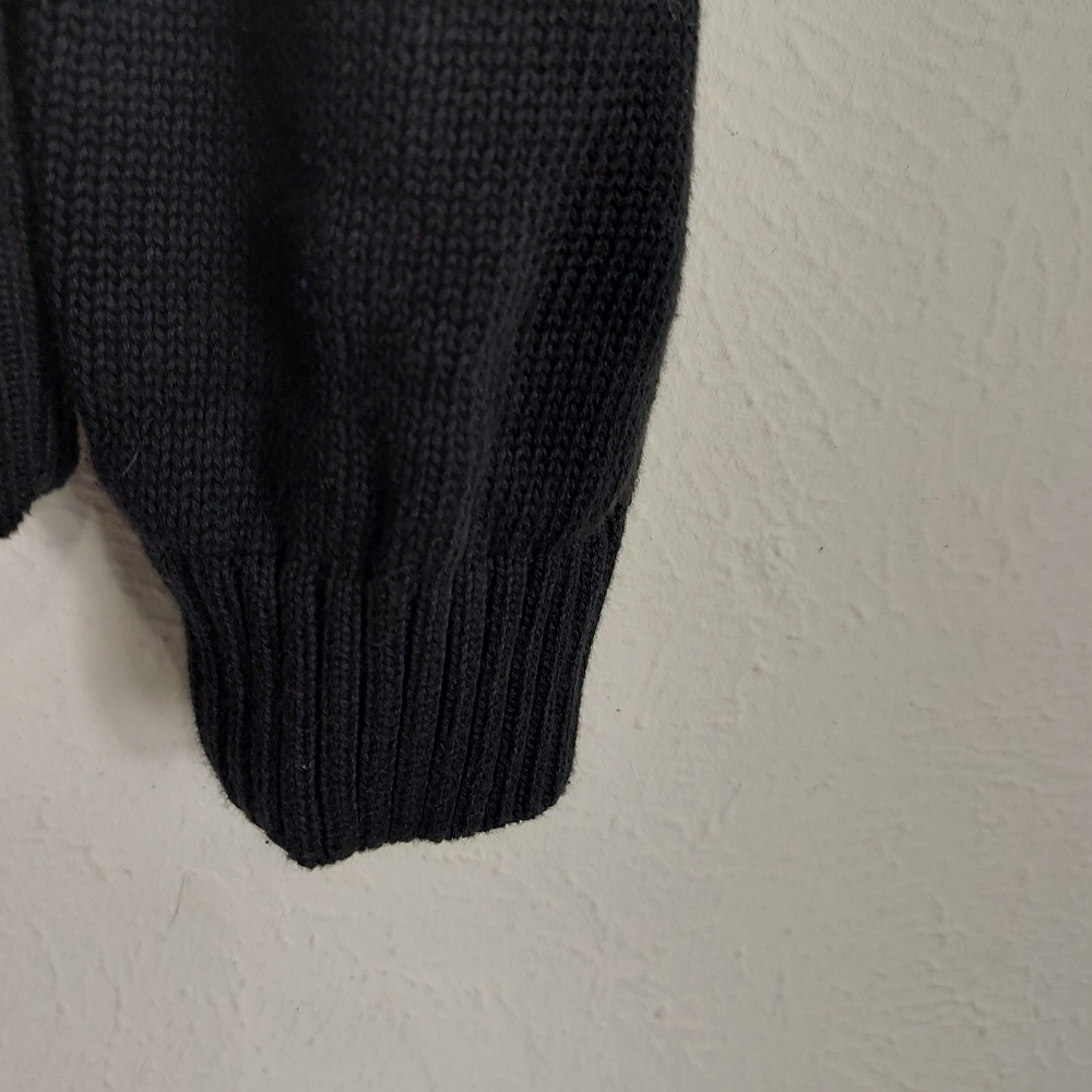 Tasso Elba Men's Size Large Zip-Front Cardigan Sweater Black Gray Plaid Pockets‎ - Picture 7 of 10